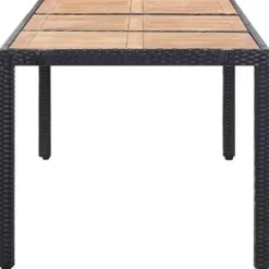 vidaXL - Tuinset - Zwart - Poly rattan - 190 cm tafellengte