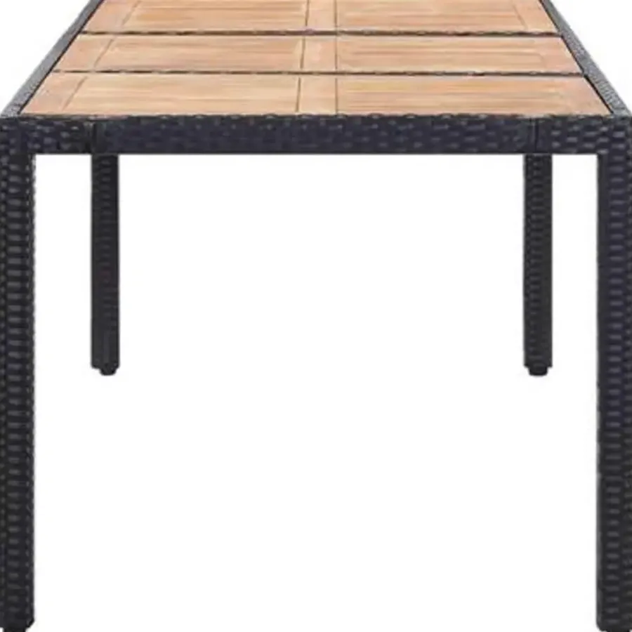 vidaXL - Tuinset - Zwart - Poly rattan - 190 cm tafellengte