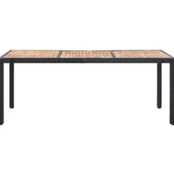 vidaXL - Tuinset - Zwart - Poly rattan - 190 cm tafellengte
