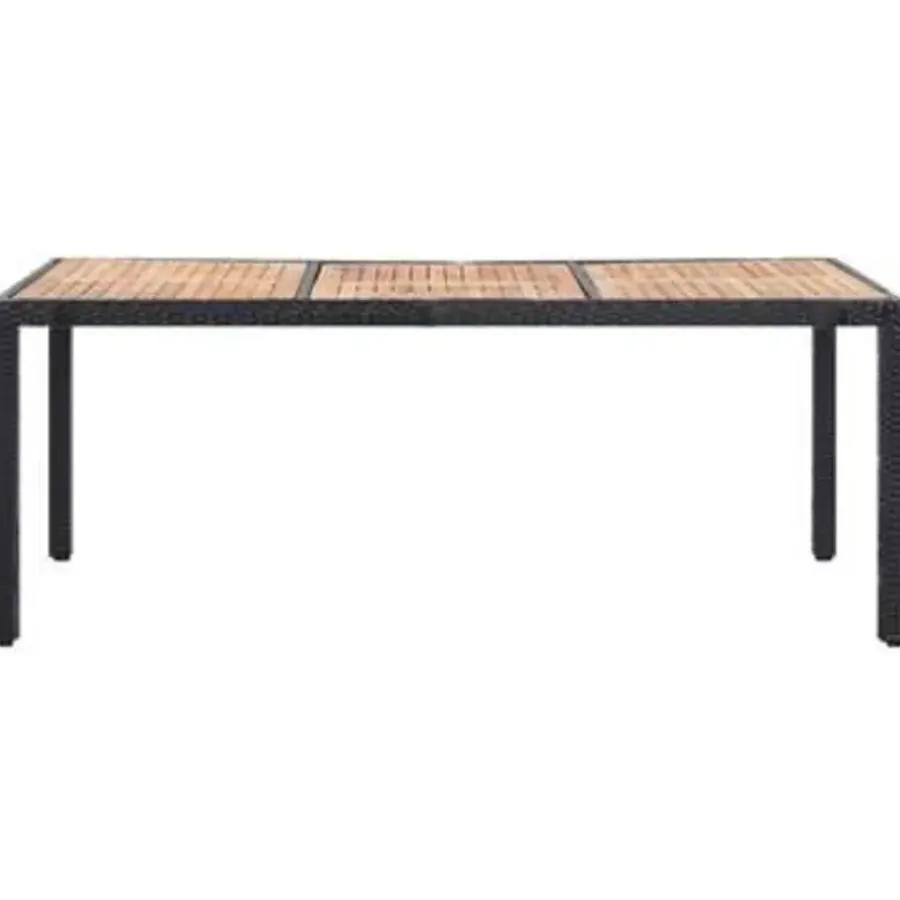vidaXL - Tuinset - Zwart - Poly rattan - 190 cm tafellengte