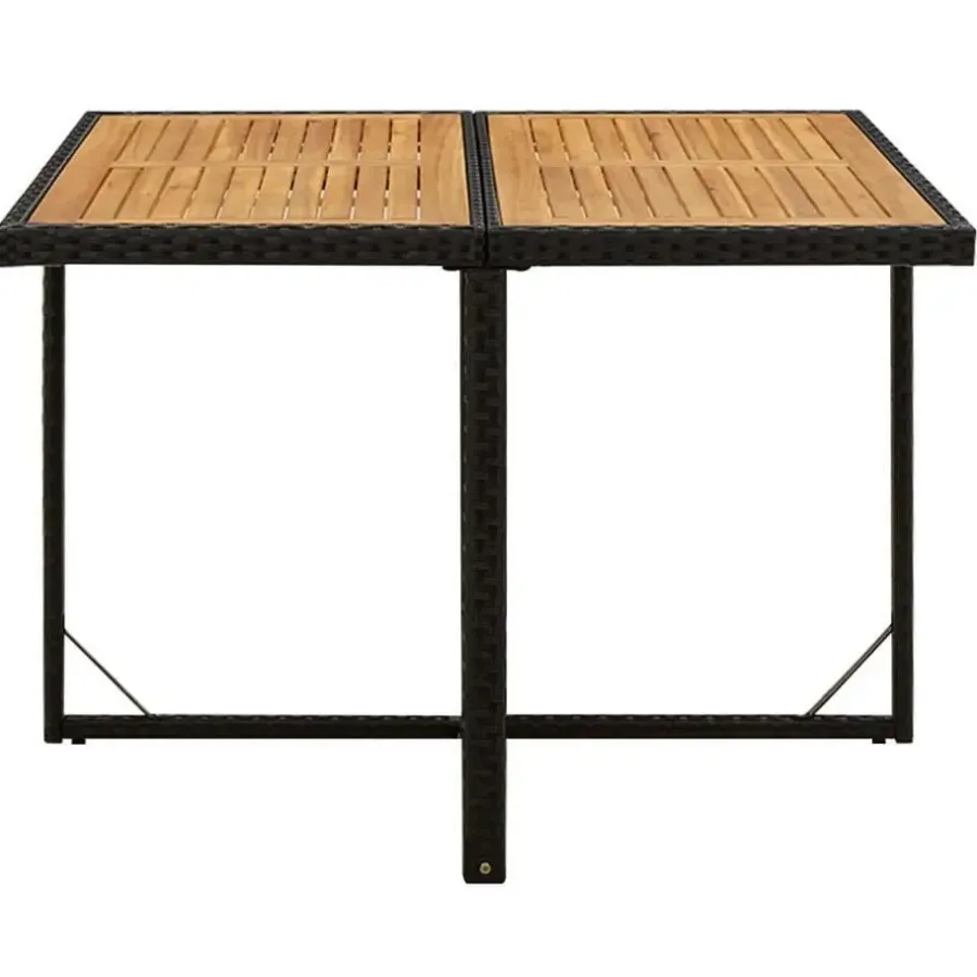 vidaXL - Tuinset - Zwart - Poly rattan - 5 stuks - Met kussens