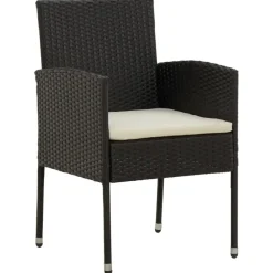 Tuinsets-vidaXL - Tuinset - Zwart - Poly rattan