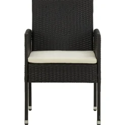 Tuinsets-vidaXL - Tuinset - Zwart - Poly rattan