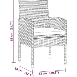 Tuinsets-vidaXL - Tuinset - Zwart - Poly rattan