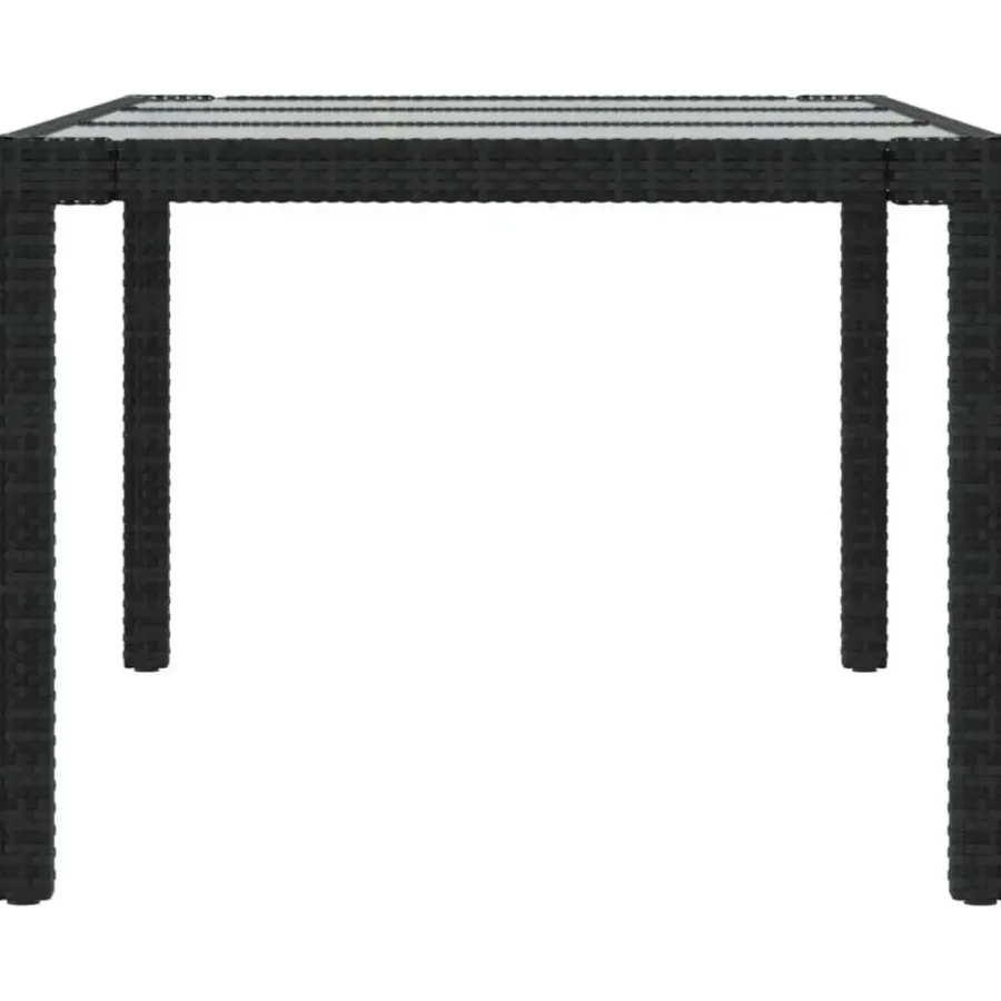 vidaXL - Tuinset - Zwart - Poly rattan - 7 stuks - Met kussens