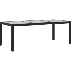 vidaXL - Tuinset - Zwart - Poly rattan - 7 stuks - Met kussens