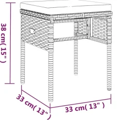 vidaXL - Tuinset - Zwart - Poly rattan - 6 stuks - Met kussens