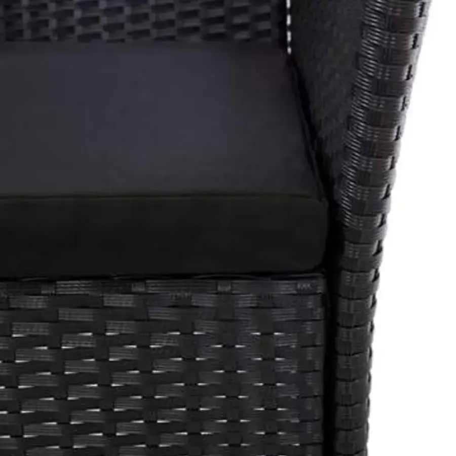 vidaXL - Tuinset - Zwart - Poly rattan - 150 cm tafellengte
