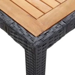 vidaXL - Tuinset - Zwart - Poly rattan - 150 cm tafellengte