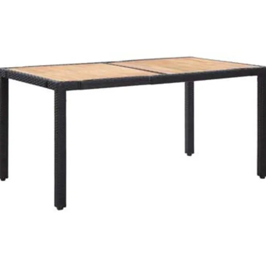 vidaXL - Tuinset - Zwart - Poly rattan - 150 cm tafellengte