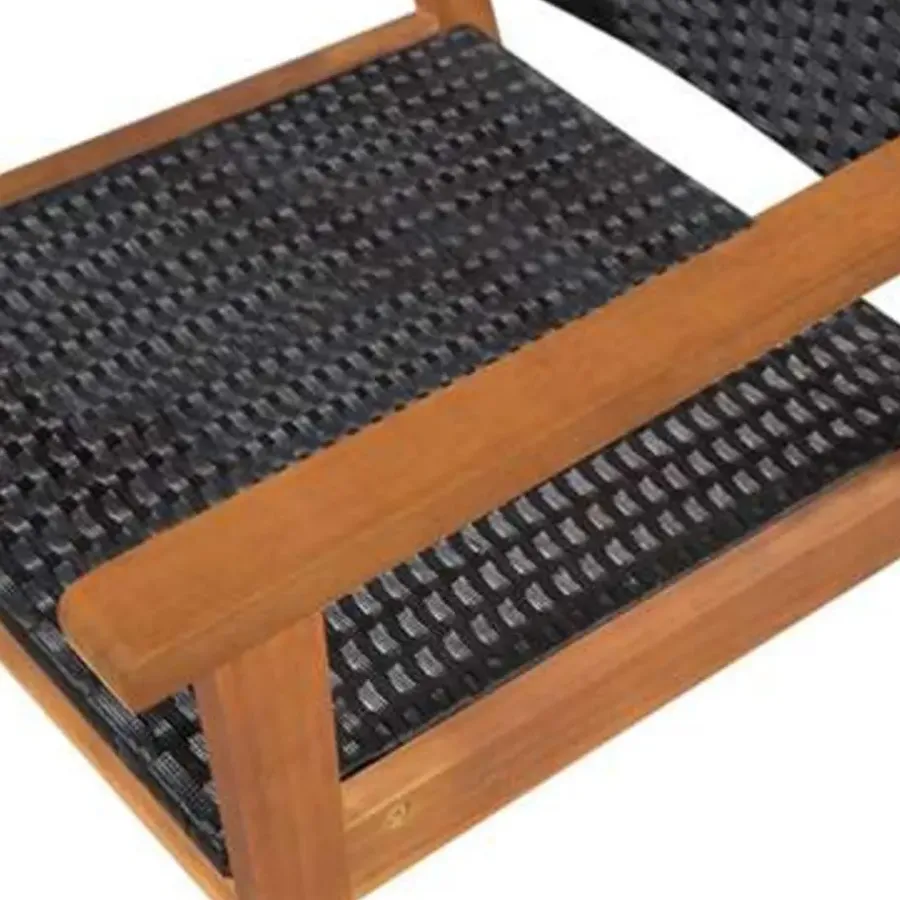 Tuinsets-vidaXL - Tuinset - Zwart - Poly rattan