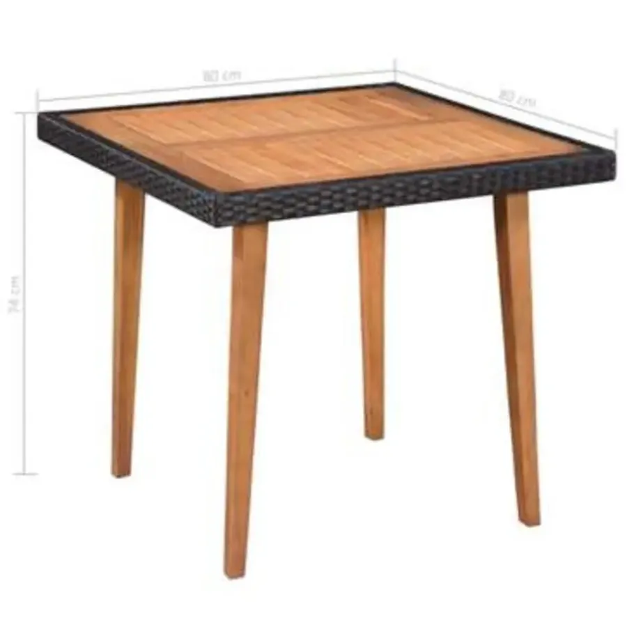 Tuinsets-vidaXL - Tuinset - Zwart - Poly rattan
