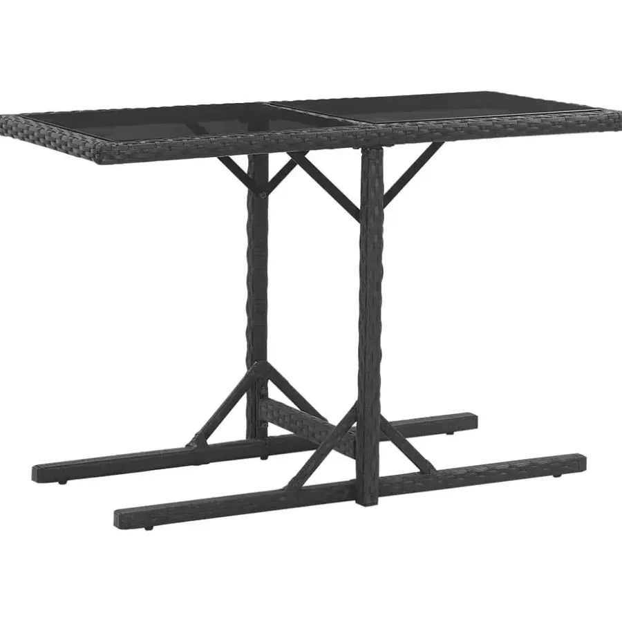 vidaXL - Tuinset - Zwart - Poly rattan