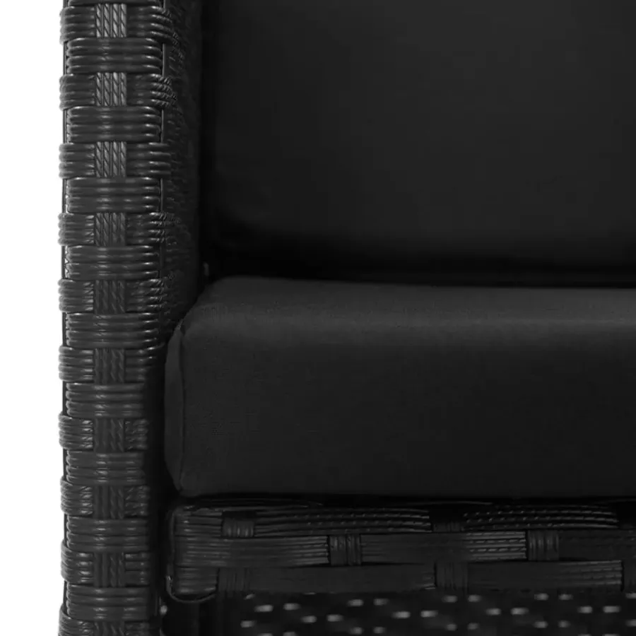 vidaXL - Tuinset - Zwart - Poly rattan