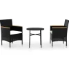 vidaXL - Tuinset - Zwart - Poly rattan - 3 stuks