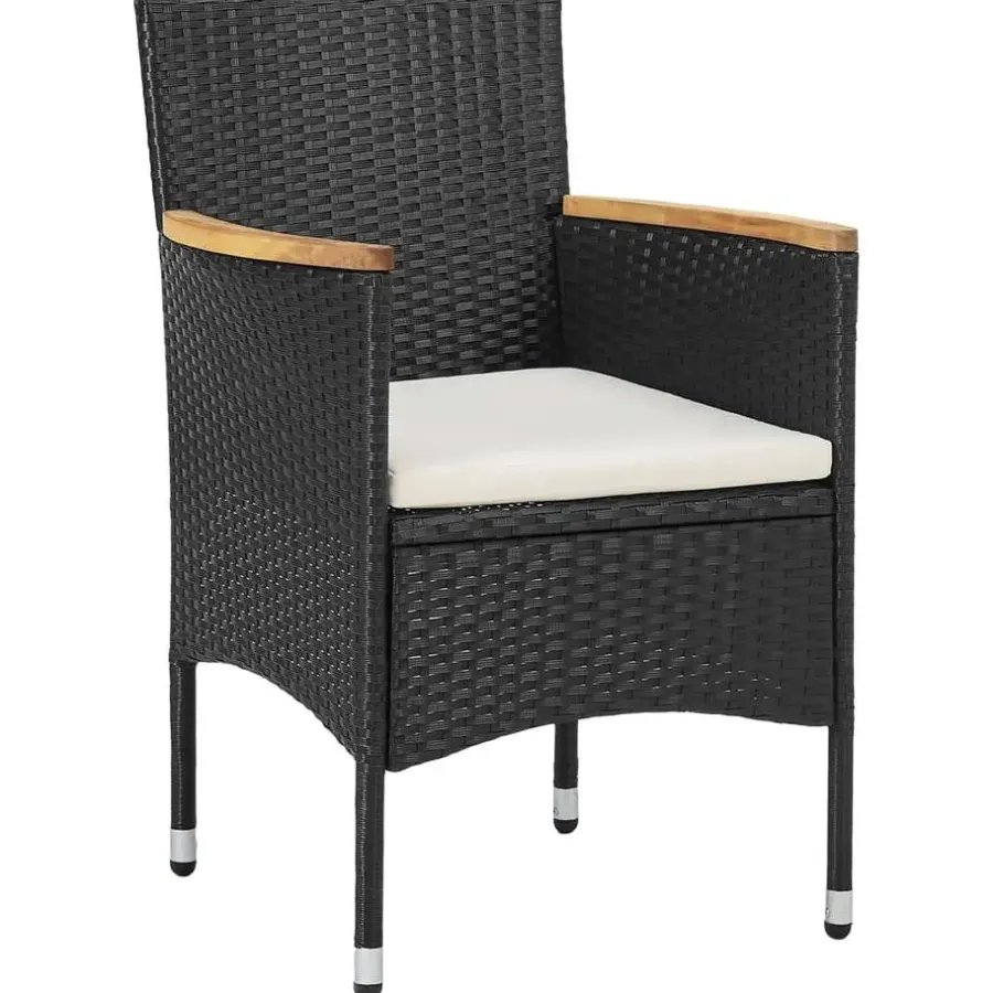 vidaXL - Tuinset - Zwart - Poly rattan - 3 stuks