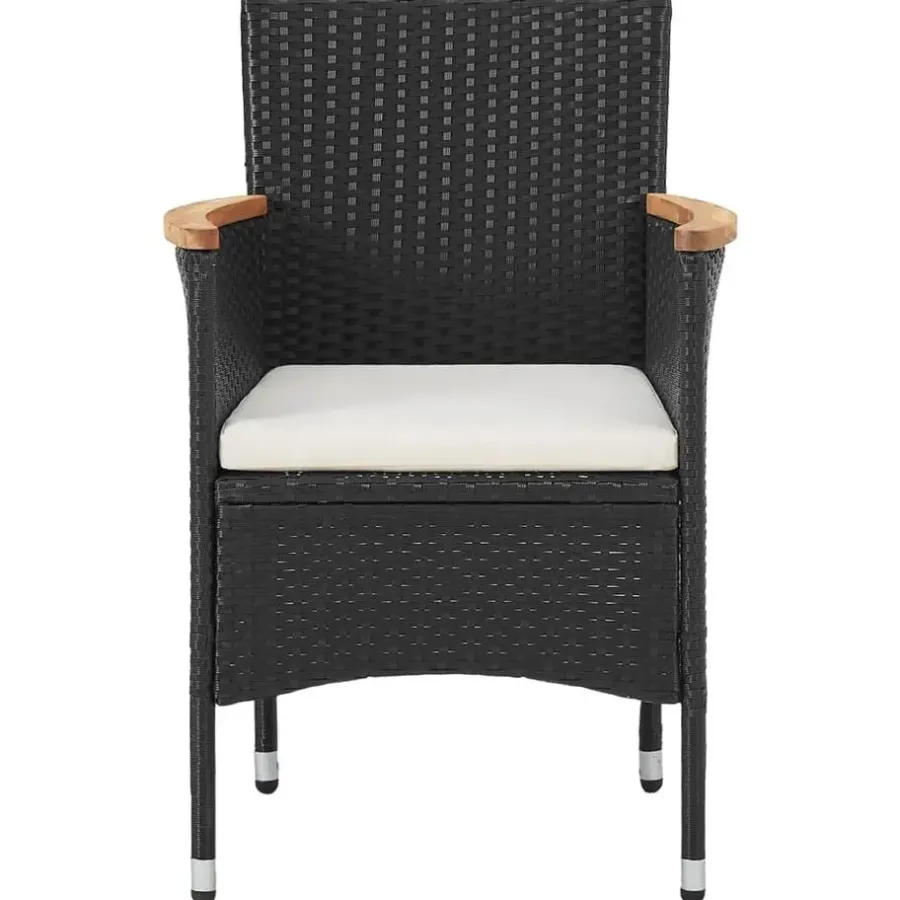vidaXL - Tuinset - Zwart - Poly rattan - 3 stuks