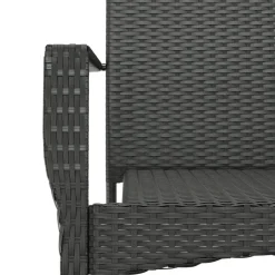 Tuinsets-vidaXL - Tuinset - Zwart - Poly rattan - 190 cm - 7 stuks - Met kussens