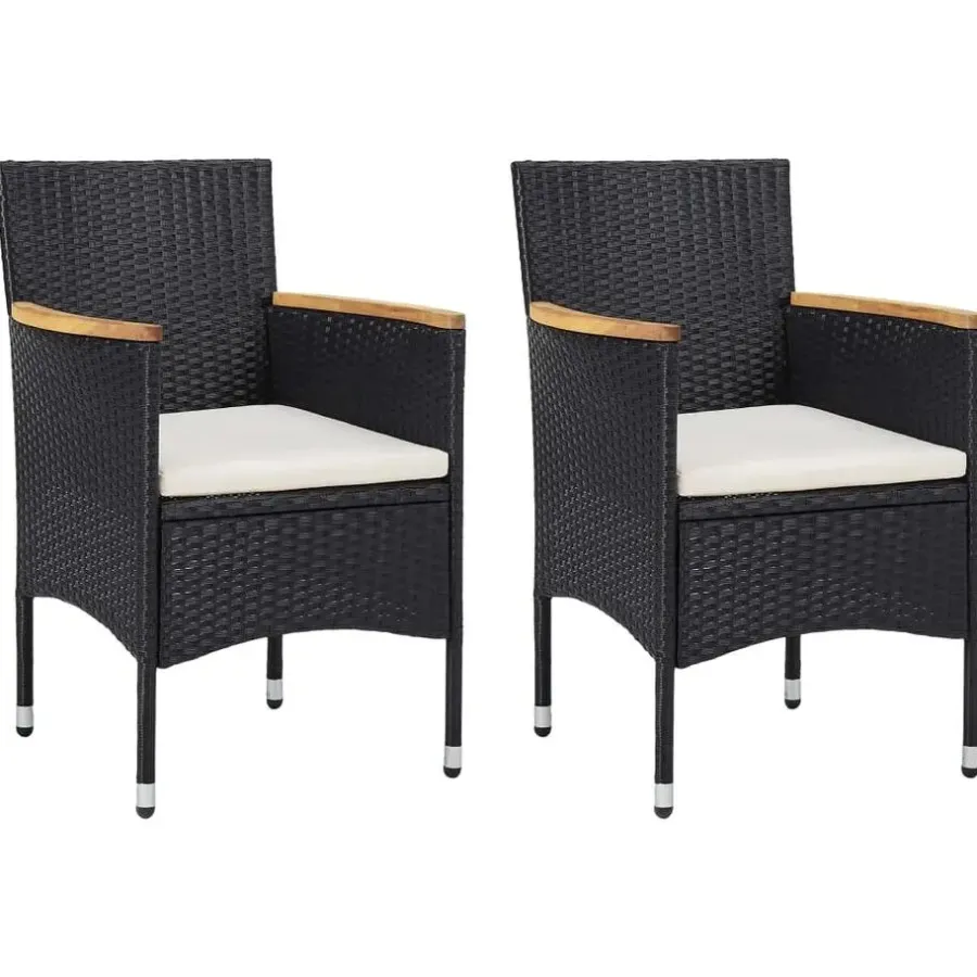 vidaXL - Tuinset - Zwart - Poly rattan