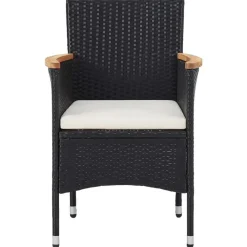 vidaXL - Tuinset - Zwart - Poly rattan