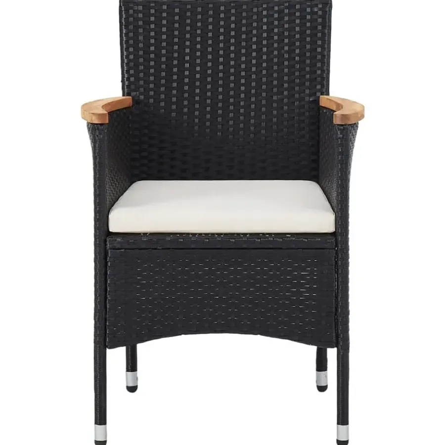 vidaXL - Tuinset - Zwart - Poly rattan