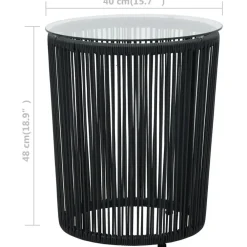 Bistro- & Balkonsets-vidaXL - Tuinset - Zwart - Polyetheen
