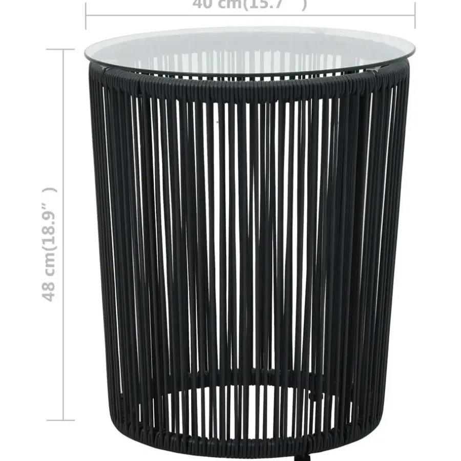 Bistro- & Balkonsets-vidaXL - Tuinset - Zwart - Polyetheen