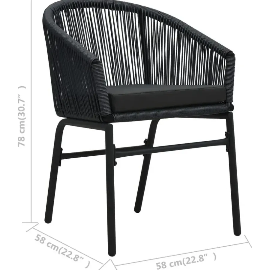 Bistro- & Balkonsets-vidaXL - Tuinset - Zwart - Polyetheen