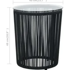 Bistro- & Balkonsets-vidaXL - Tuinset - Zwart - Polyetheen