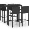 Tuinsets-vidaXL - Tuinset - Zwart - Poly rattan