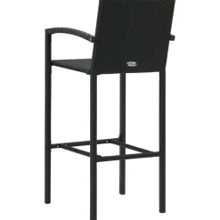Tuinsets-vidaXL - Tuinset - Zwart - Poly rattan