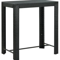 Tuinsets-vidaXL - Tuinset - Zwart - Poly rattan