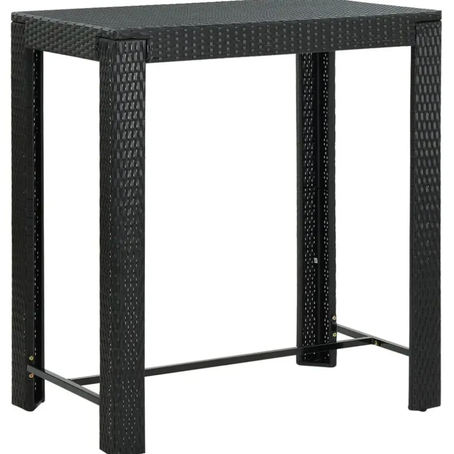 Tuinsets-vidaXL - Tuinset - Zwart - Poly rattan