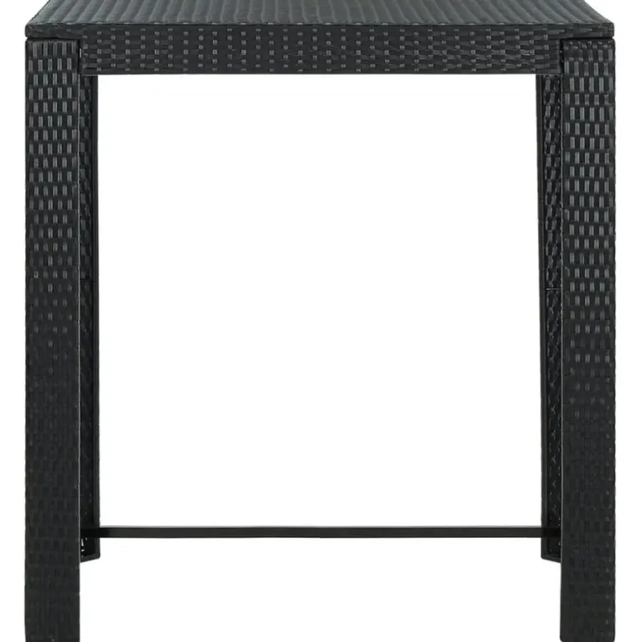 Tuinsets-vidaXL - Tuinset - Zwart - Poly rattan