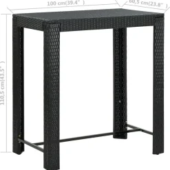 Tuinsets-vidaXL - Tuinset - Zwart - Poly rattan