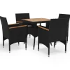 vidaXL - Tuinset - Zwart - Poly rattan