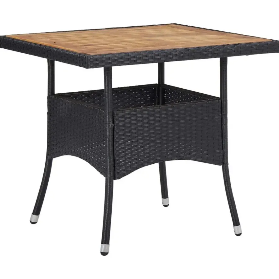 vidaXL - Tuinset - Zwart - Poly rattan
