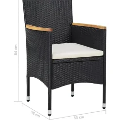 vidaXL - Tuinset - Zwart - Poly rattan
