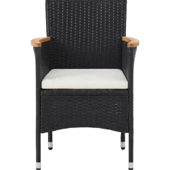 vidaXL - Tuinset - Zwart - Poly rattan
