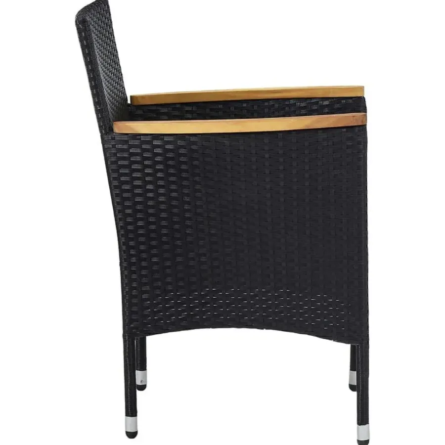 vidaXL - Tuinset - Zwart - Poly rattan