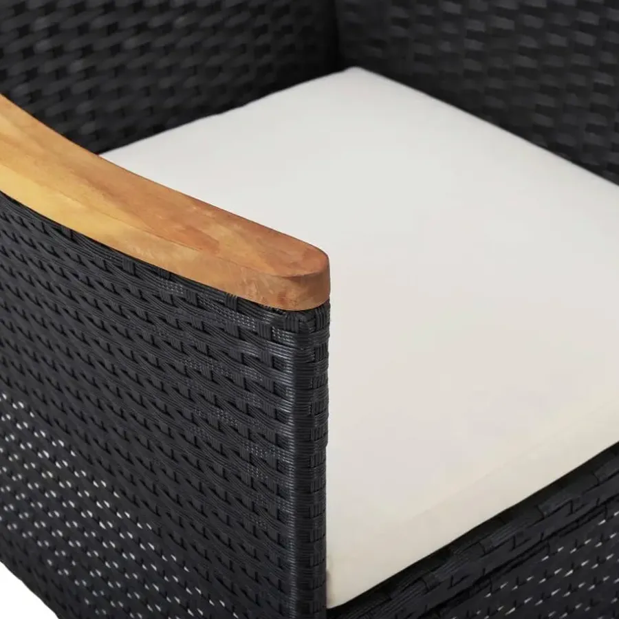 vidaXL - Tuinset - Zwart - Poly rattan