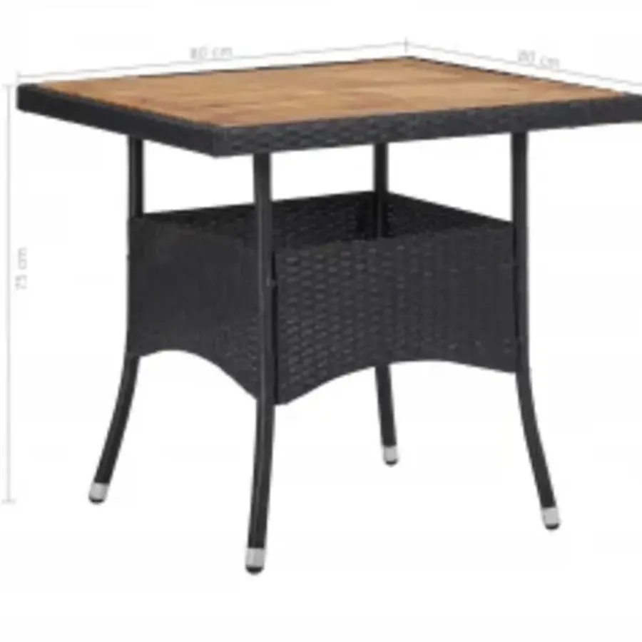 vidaXL - Tuinset - Zwart - Poly rattan