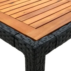 Tuinsets-vidaXL - Tuinset - Zwart - Poly rattan - 190 cm tafellengte
