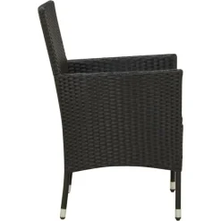Tuinsets-vidaXL - Tuinset - Zwart - Poly rattan - 190 cm tafellengte