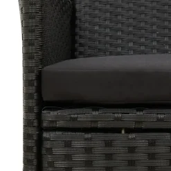 Tuinsets-vidaXL - Tuinset - Zwart - Poly rattan - 190 cm tafellengte