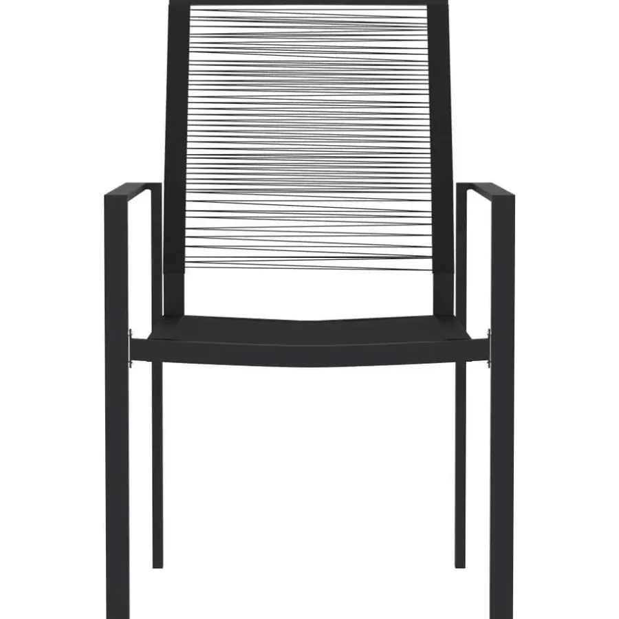 vidaXL - Tuinset zwart PVC rattan en staal - 140x70 cm - 7 stuks