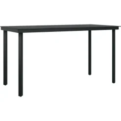 vidaXL - Tuinset zwart PVC rattan en staal - 140x70 cm - 7 stuks