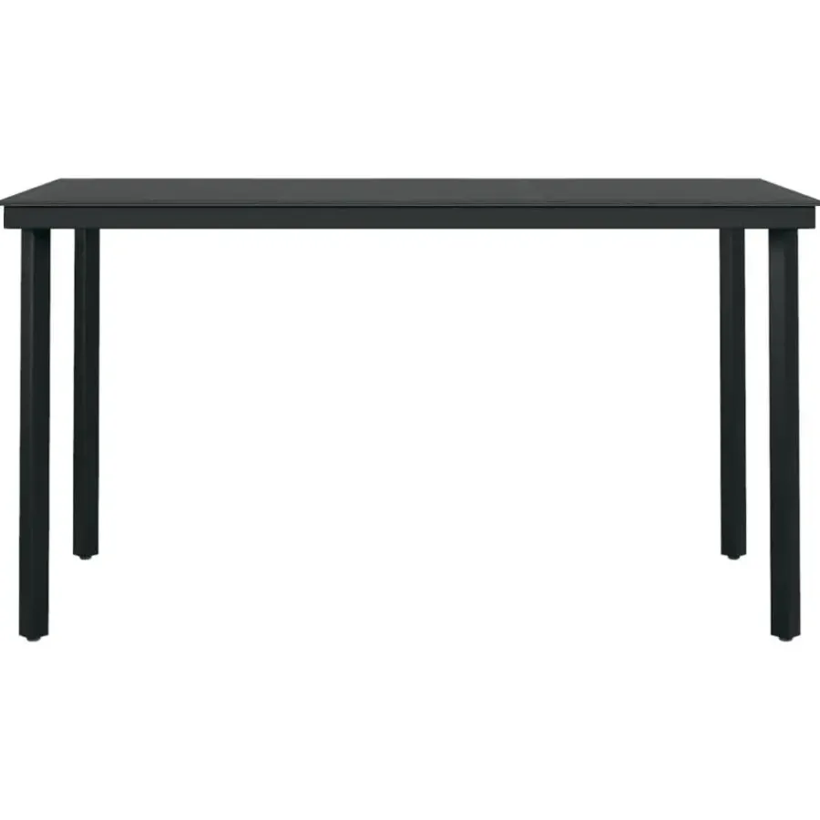 vidaXL - Tuinset zwart PVC rattan en staal - 140x70 cm - 7 stuks