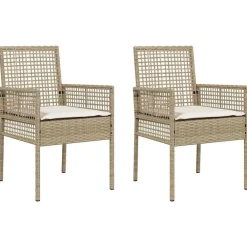 Tuinstoelen-vidaXL - Tuinstoel - Beige - Poly rattan - 53 x 60 x 85cm