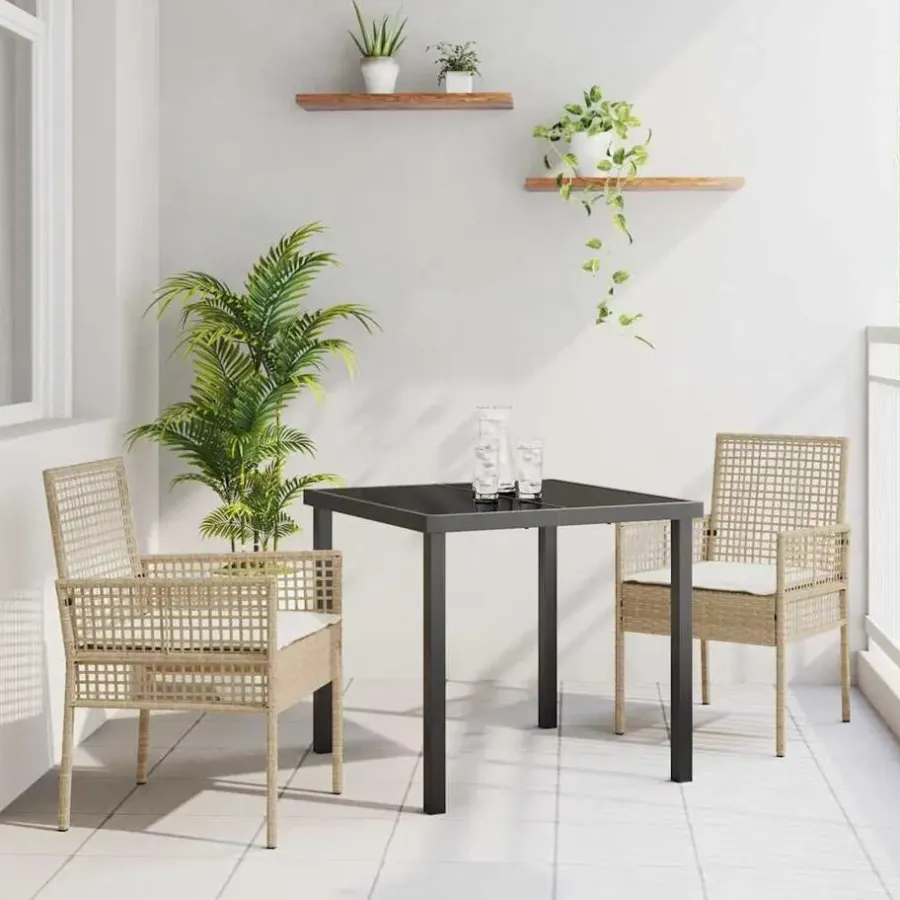 Tuinstoelen-vidaXL - Tuinstoel - Beige - Poly rattan - 53 x 60 x 85cm